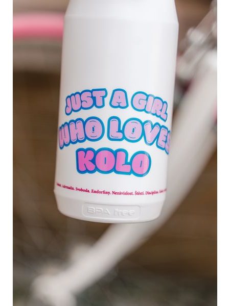 Cyklistická láhev Kolo je láska Just a girl