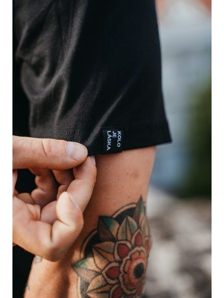 Tričko Kolo je láska Moje Kolo Je Lepší - černá s modrým, unisex