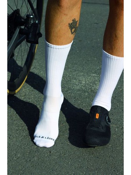 Ponožky na kolo Kolo je Láska Moje kolo je lepší - bílá