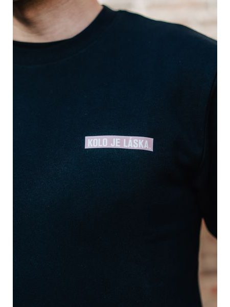 Pánská mikina Kolo je láska Pink Love - černá