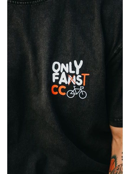 Tričko Kolo je láska Only Fast Cycling Club Oversize - černá