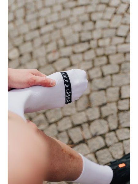 Ponožky na kolo Kolo je Láska Up and Down - bílá