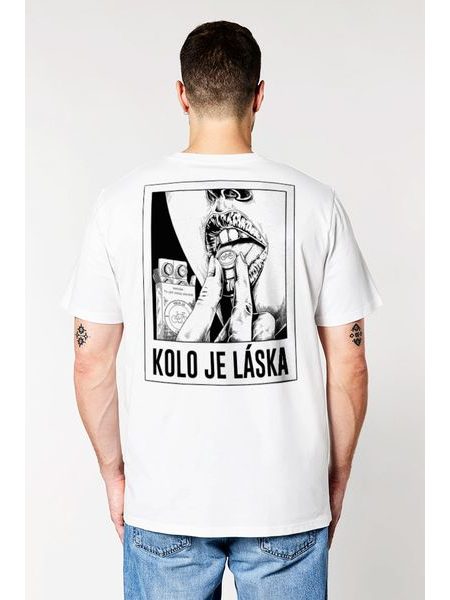 Tričko Kolo je láska Addiction unisex - bílá