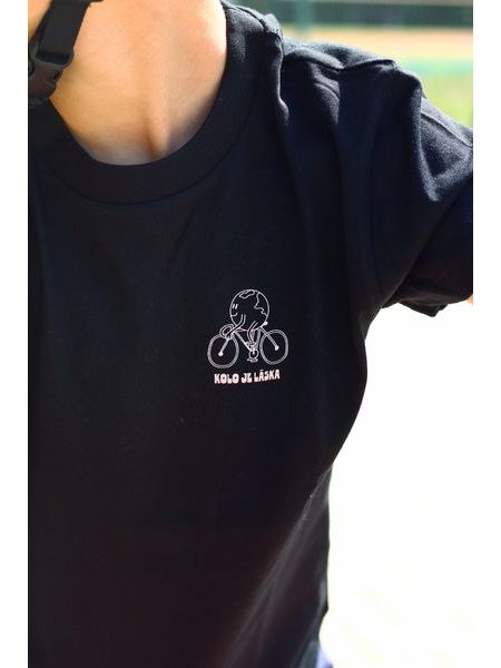 Dětské tričko Kolo je láska Svět potřebuje víc cyklistů - černá