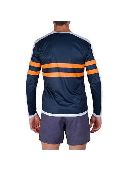 WildTee Běžecké triko COLOR TRIPE ORANGE - Modrá