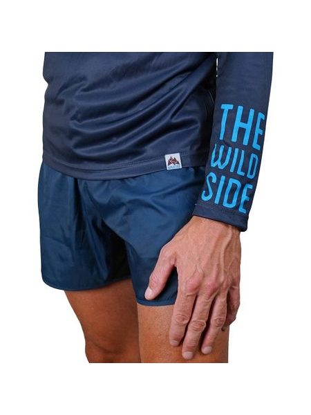 WildTee Běžecké triko COLORBLOK BLUE - Modrá