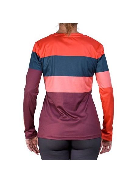WildTee Běžecké triko COLORBLOK CHERRY W - Červená