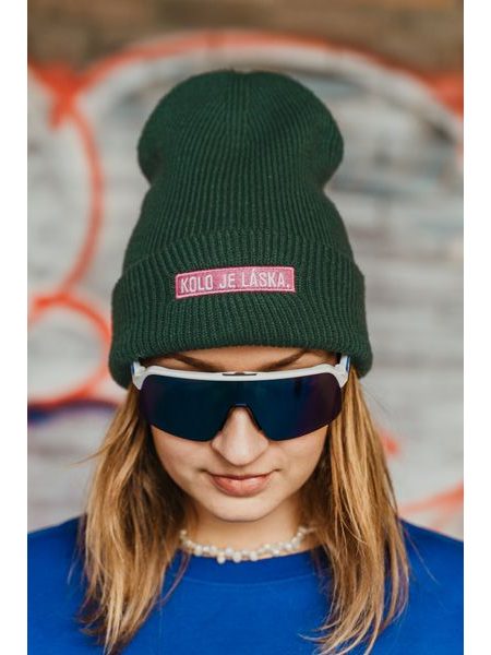 Zimní čepice Kolo je láska Pink Love - modrá