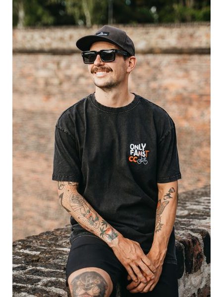 Tričko Kolo je láska Only Fast Cycling Club Oversize - černá