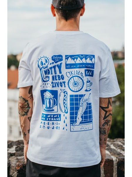 Tričko Kolo je láska Pivo & Párek unisex - bílá