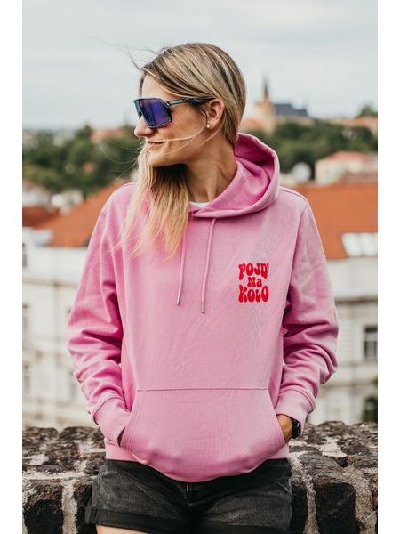 Mikina Kolo je láska Pojď na kolo unisex - růžová