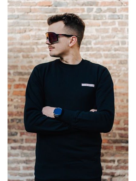 Pánská mikina Kolo je láska Pink Love - černá