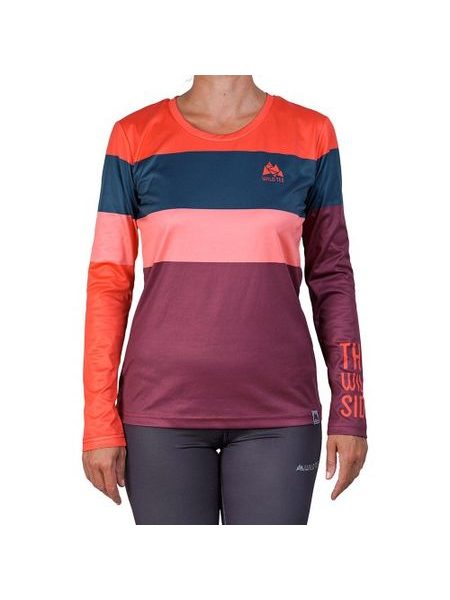 WildTee Běžecké triko COLORBLOK CHERRY W - Červená