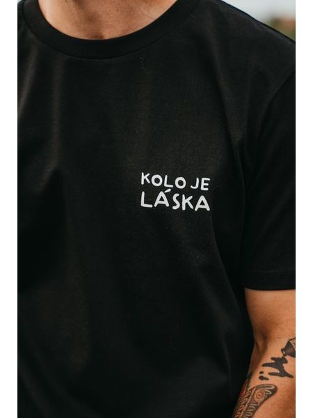 Tričko Kolo je láska Pivo & Párek unisex - černá