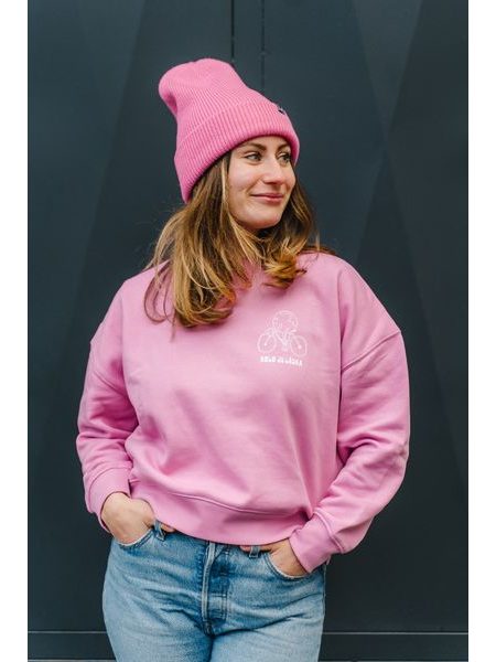 Dámská mikina Kolo je láska Svět potřebuje víc cyklistů - růžová