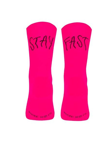 Ponožky Pacific and Co STAY FAST Pink neon