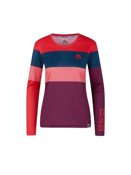 WildTee Běžecké triko COLORBLOK CHERRY W - Červená