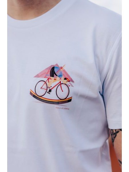 Tričko Kolo je láska Love my bike unisex - bílá