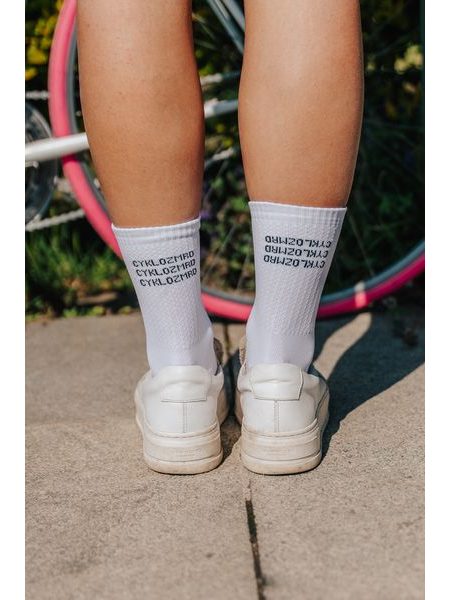 Ponožky na kolo Kolo je Láska Cyklozmrd vol.3 - bílá