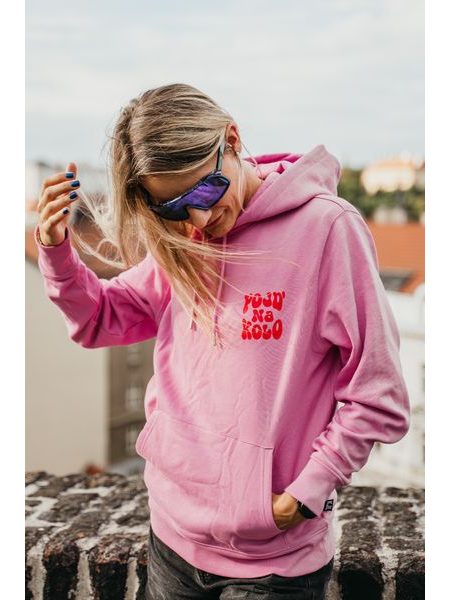 Mikina Kolo je láska Pojď na kolo unisex - růžová