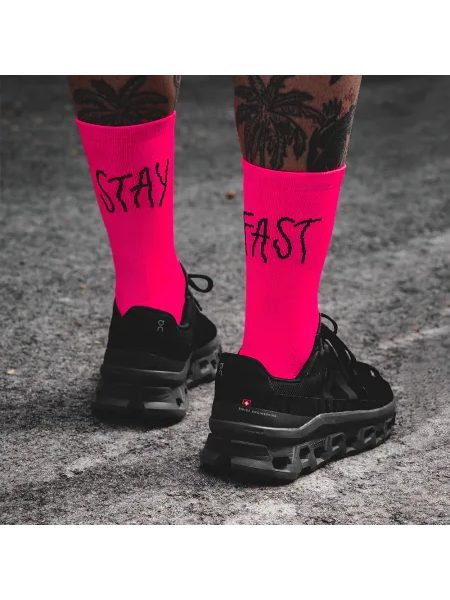Ponožky Pacific and Co STAY FAST Pink neon