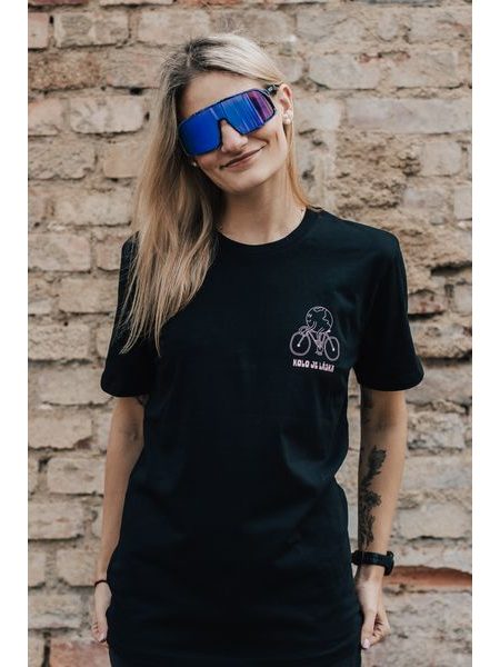 Tričko Kolo je láska Svět potřebuje víc cyklistů unisex - černá