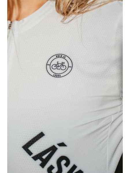 Dámský cyklistický dres Kolo je láska - prostě bílej dres
