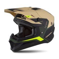 MOTOCROSS HELMET CASSIDA CROSS CUP 2 NAPA SAND/ GREEN/ YELLOW FLUO/ BLACK MATT M