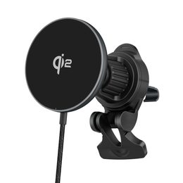 Βάση MagSafe Qi2 ασύρματης φόρτισης για αεραγωγό αυτοκινήτου, 15W, Αλουμίνιο, μαύρο