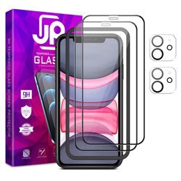JP Full Pack Szkło hartowane, 2x 3D szkło z aplikatorem + 2x szkło na obiektyw, iPhone 11