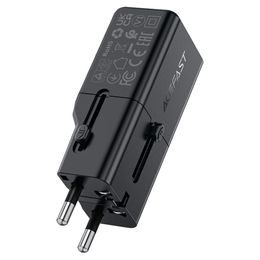 Acefast Adapter podróżny Z7, GaN, PD30W, USB-C, czarny