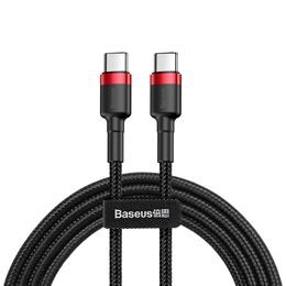 Kabel Baseus Cafule, USB-C, czarno-czerwony, 1 m (CATKLF-G91)