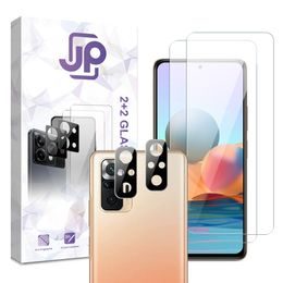 JP Zestaw combo, Zestaw 2 szkieł hartowanych i 2 szkiełek na aparat, Xiaomi Redmi Note 10 Pro