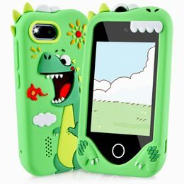 Smartfon dla dzieci z grami, MP3, podwójnym aparatem i ekranem dotykowym, zielony dinozaur