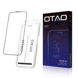 OTAO Corning Glass Σκληρυμένο γυαλί με εφαρμοστή, iPhone 14 Pro / 15 / 16, μαύρο