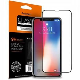 Spigen Full Cover Glass FC Szkło hartowane, iPhone XR / 11, czarne