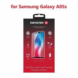Swissten Full Glue, Kolorowa ramka, Case friendly, Szkło hartowane, Samsung Galaxy A05s, czarne