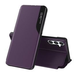 Eco Leather View Case, Samsung Galaxy S25 FE, fioletowe
