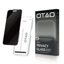 OTAO 4-Way Privacy 360° Σκληρυμένο γυαλί με εφαρμοστήρα, iPhone 14 Pro Max / 15 Plus / 16 Plus, μαύρο