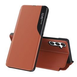 Eco Leather View Case, Samsung Galaxy S25 FE, pomarańczowe