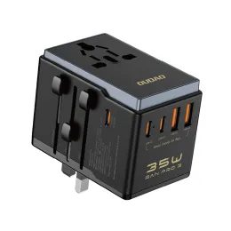 Dudao ταξιδιωτικός αντάπτορας A35Pro 35W 3x USB-C 2x USB-A, μαύρος