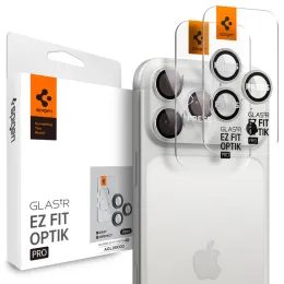 Spigen Optik.TR Ez Fit ochrona aparatu, 2 sztuki, iPhone 16 Pro / Max / 17 Pro / Max, srebrna