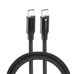 Forcell kabel USB-C - USB-C, QC4.0, 5A/20V, PD100W, E-mark / 4K / Thunderbolt / 20Gbit/s, C391, 1 m, czarny