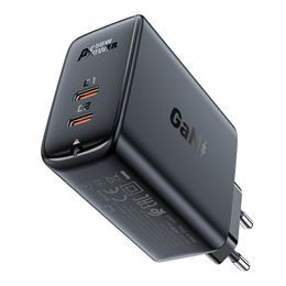 Acefast dwuportowa ładowarka A29 PD50W GaN (USB-C + USB-C), czarna (A29 black)