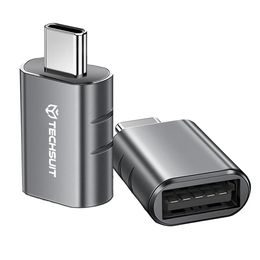 Techsuit Premium OTG προσαρμογέας SlateVolt (A10) USB - USB-C, γκρι