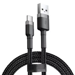 JP nylonowy kabel USB do USB-C, 2 metry, czarny