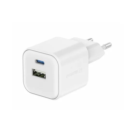 Swissten Δικτυακός Αντάπτορας 12W 1x USB-C και 1x USB-A, λευκός