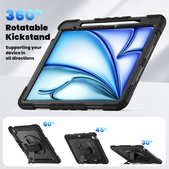 JP Solid360 Θήκη για Tablet, iPad Air 13 2024, Μαύρη