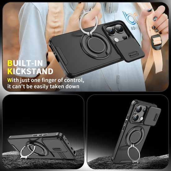 Θήκη Camslide Stand, Xiaomi Redmi Note 13 4G, μαύρη