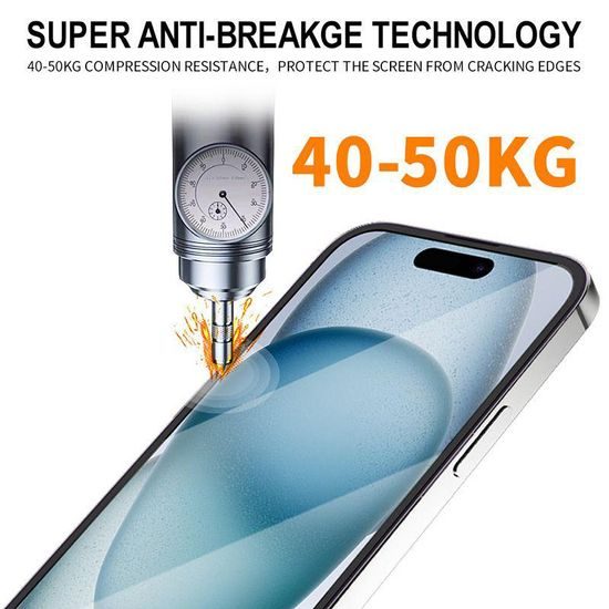 JP Titan extra wytrzymałe szkło hartowane, iPhone 16 Pro / 17, czarne